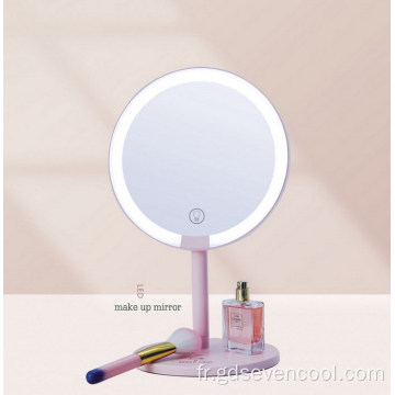 Miroir de maquillage de table de plateau unique et en plastique